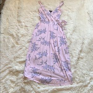 Midi floral pink dress